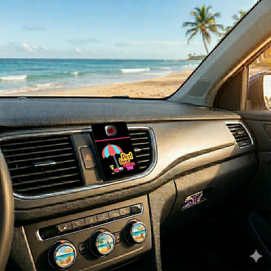 Car Vent Accessory Card Beach Collection – Decorative Car Card Insert, Best time summer – Summer Vacation and Tropical Styling Automotive Accessories Gift
