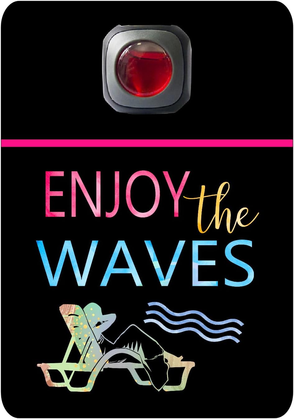 Car Vent Accessory Card Beach Collection – Decorative Car Card Insert, Enjoy the waves – Summer Vacation and Tropical Styling Automotive Accessories Gift