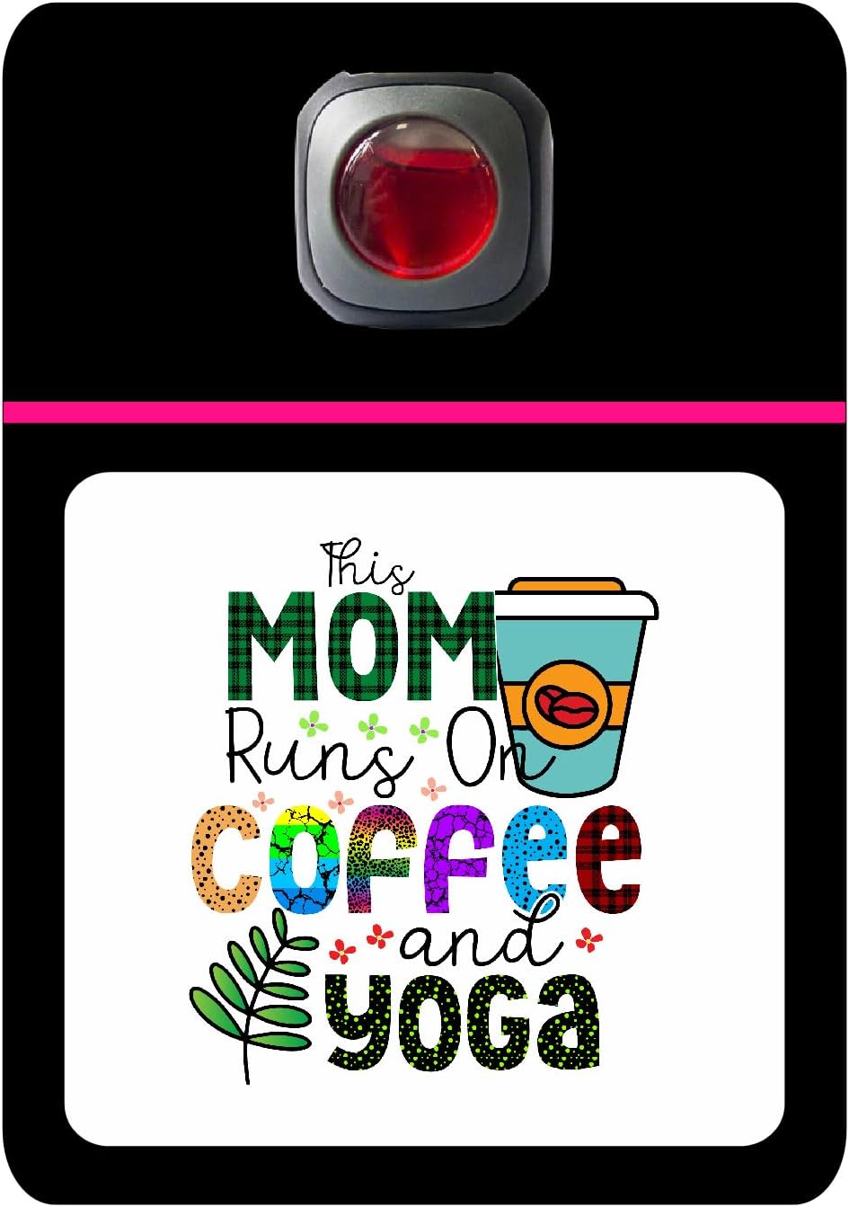 Car Vent Accessory Card Yoga Collection – Decorative Car Card Insert, This Mom runs on coffee Automotive Accessories Gift