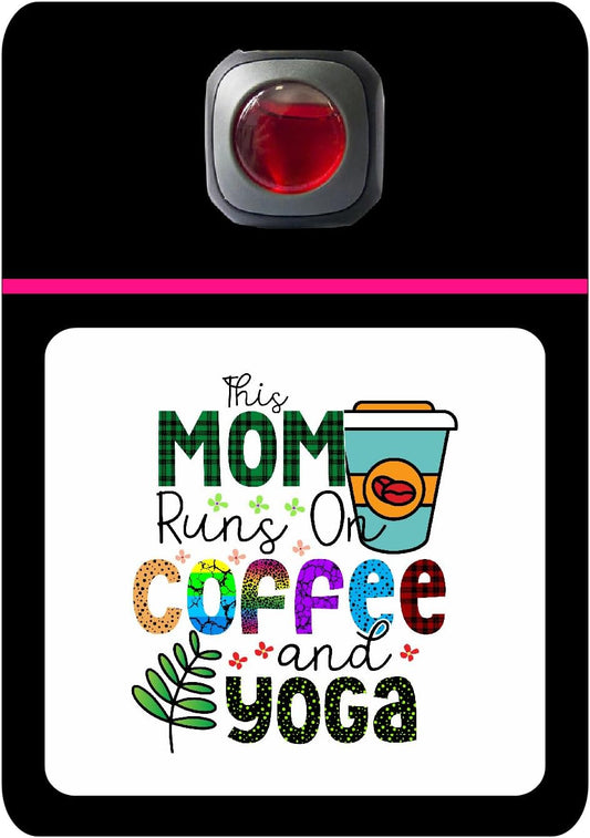 Car Vent Accessory Card Yoga Collection – Decorative Car Card Insert, This Mom runs on coffee Automotive Accessories Gift