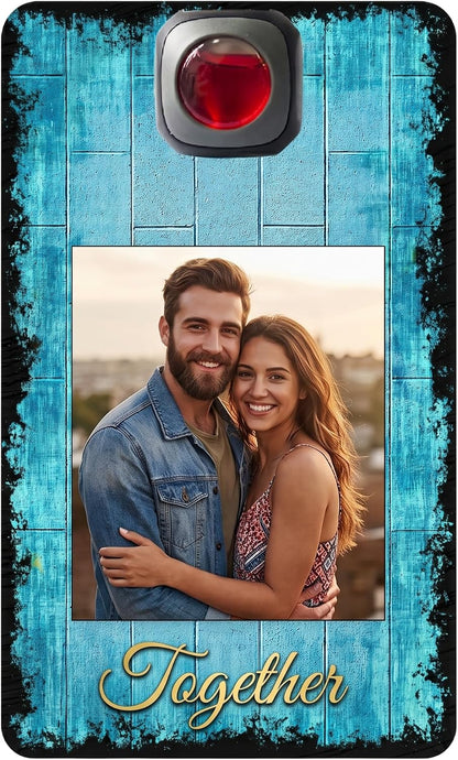 Custom Photo Car Air Freshener - Personalized Vent Clip Card Freshener with blur bricks, Customized Picture Freshener for Car Dashboard, Cute Anniversary Valentine’s Day Gift