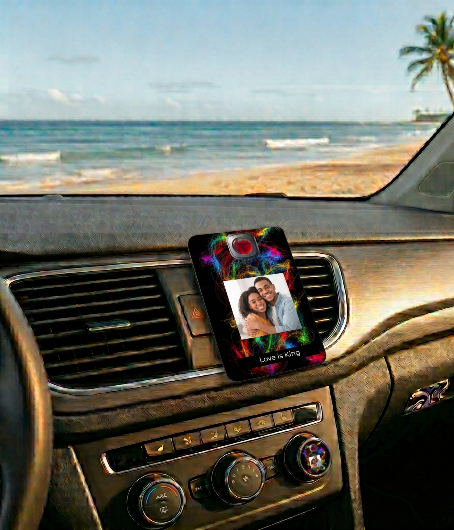 Custom Photo Car Air Freshener - Personalized Vent Clip Card Freshener with wild colors, Customized Picture Freshener for Car Dashboard, Cute Anniversary Valentine’s Day Gift